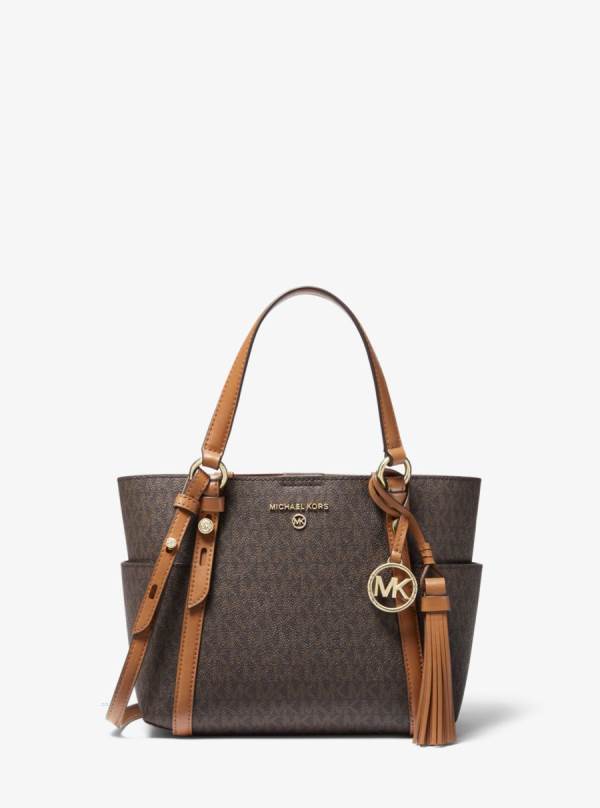Damske Prenosná Taška Michael Kors Sullivan Small Logo Čokoláda Žlté - Kabelky Michael Kors Slevy | FPMGY-4709